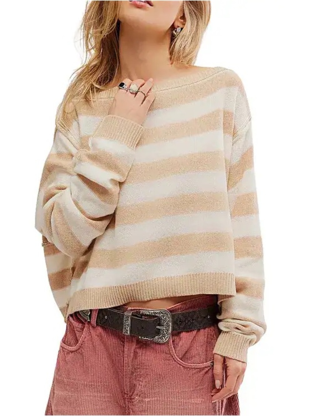 FREE PEOPLE Into The Blue Pullover / Ivory Combo Size XS M L